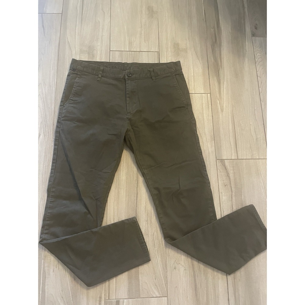 Zara Man Size 34 Chino Pants Slim Fit Olive Green Basic Collection